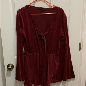 Crimson suede romper